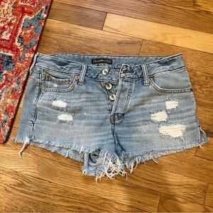 A&F button fly jean shorts